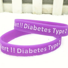 Sporty Diabetic Bracelet Slogan Graphic Stretch Wristband for Adults