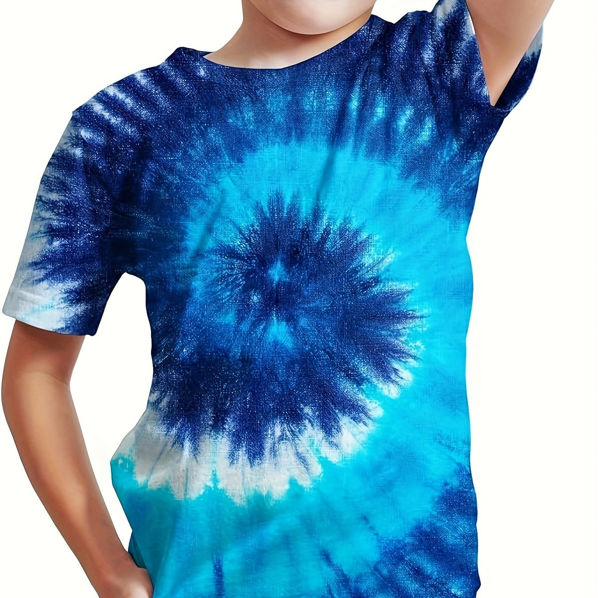 3D Pattern Graphic Crew Neck Short Sleeve T shirt for Girls