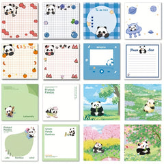 4 Pack Panda Pattern Sticky Notes 16 Unique Designs 80 Sheets