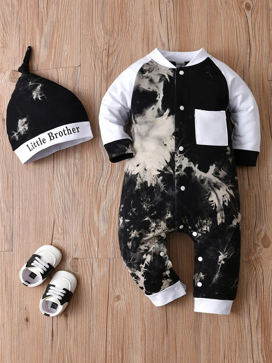 Baby Boys Tie Dye Long Sleeve Romper