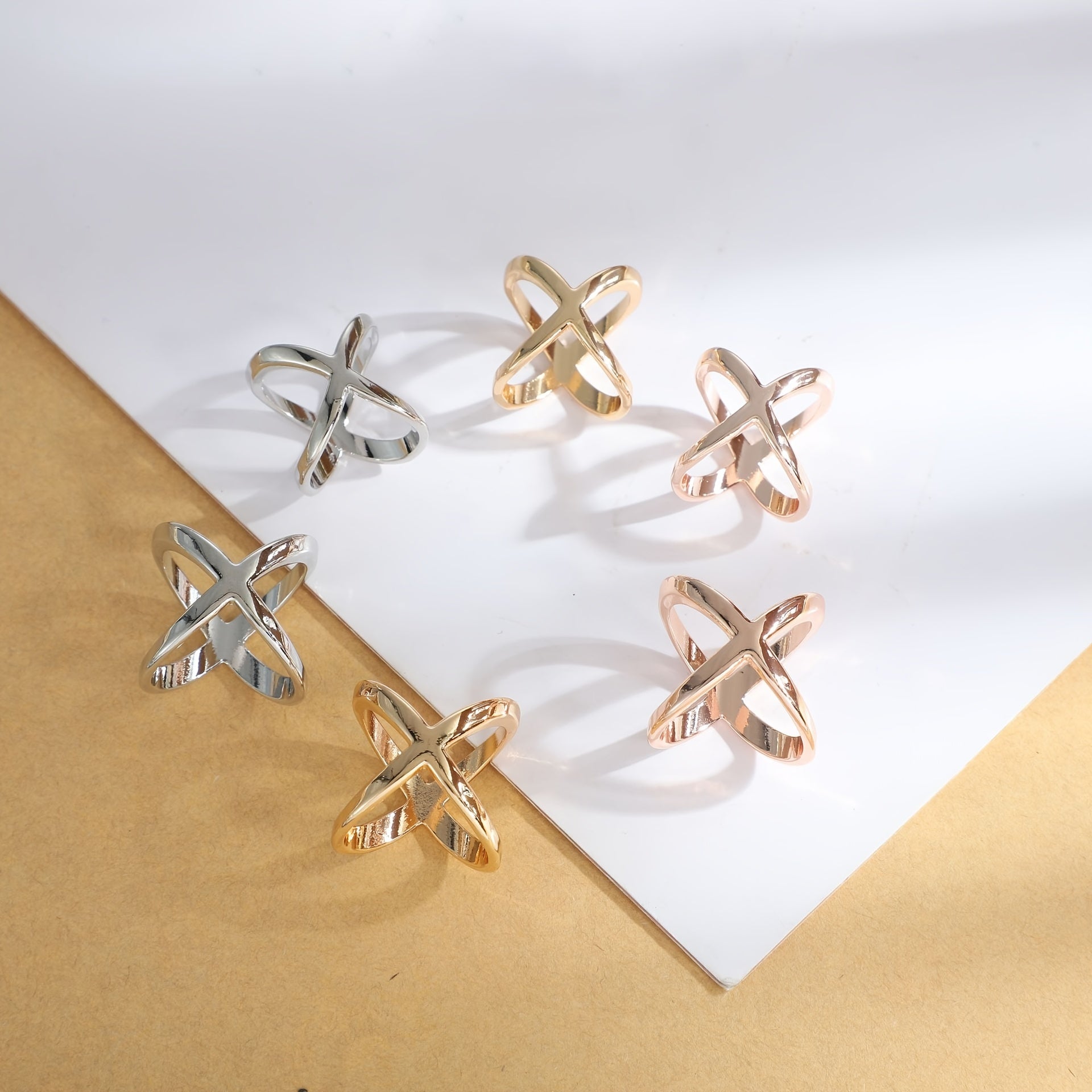 Minimalist Hollow Cross Scarf Clip Ring for Women & Girls
