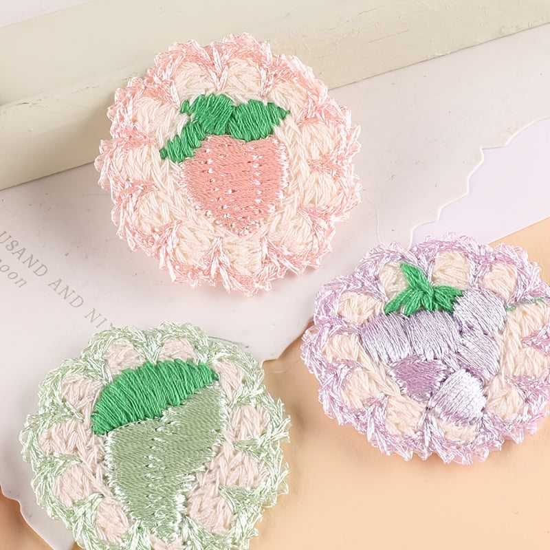 5pcs Lace Trim Fruit Embroidery Patches DIY Clothes Accessories