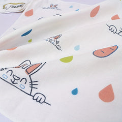Random Double Layer Printed Fabric Yarn Handkerchief Washcloth Feeding Towel Bib