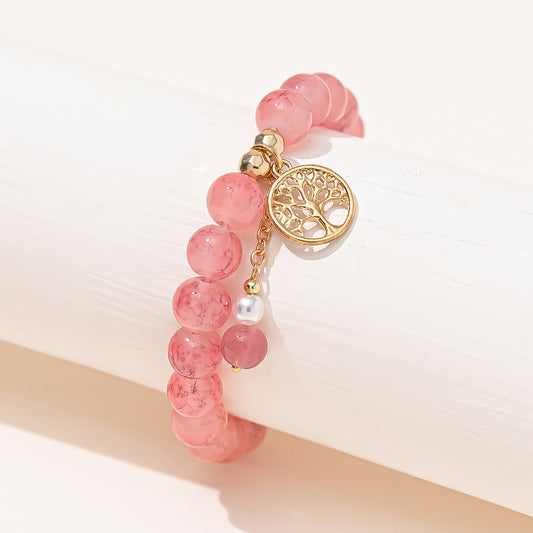 Women's Crystal Bead Bracelet, Elegant Fashion Jewelry