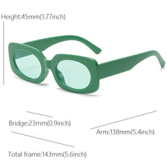 Colorful Rectangle Sunglasses UV400 Protection Square Shades