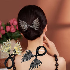 Glitter Wings Headband Elastic Bun Maker Girls Princess Style Hair