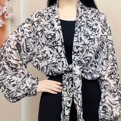 Flower Print Chiffon Shawl Sunproof Wrap UV Protection