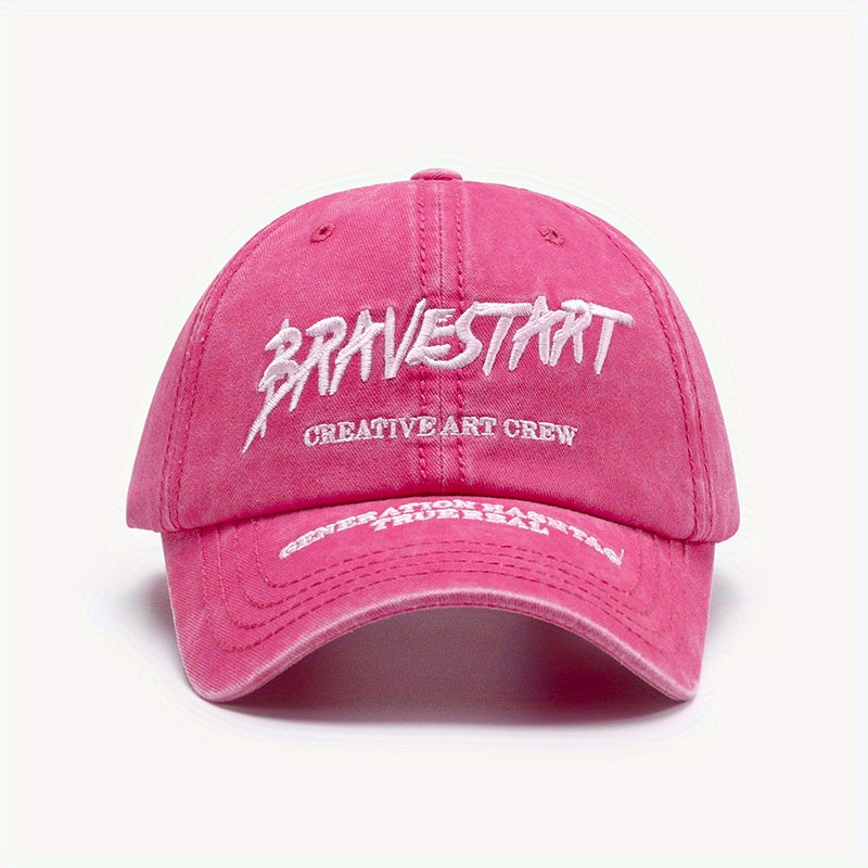 Retro Embroidered Baseball Cap Adjustable Soft Top Hat