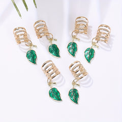 Enamel Leaf Hair Ring For Dreadlock Alloy Hair Cuff Hair Jewelry Accessories