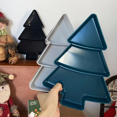 2pcs Christmas Tree Fruit Plate Divided Storage Pallet Creative Snack Candy