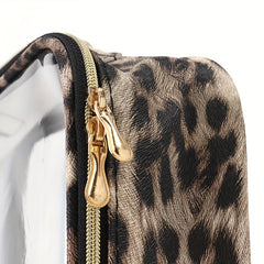 Leopard Print Makeup Bag Clear Waterproof Portable Toiletry Bag