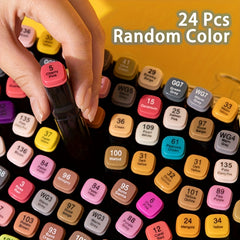 Artist Marker Set Dual Tip Angle and Fine Line Sketching Art Markers