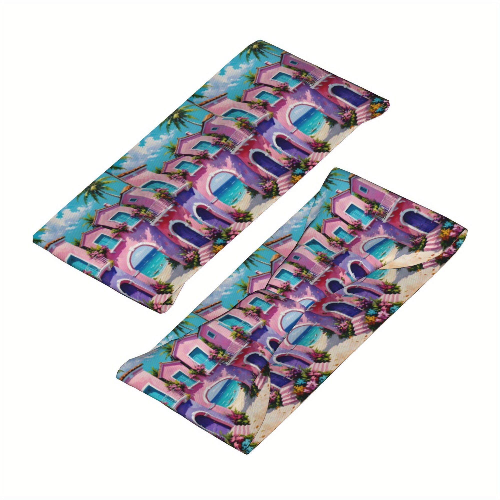 Vibrant Headband Sweat Wicking Stretchy Breathable Polyester Palm Trees Ocean