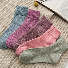 Solid Print Women's Mid Tube Socks