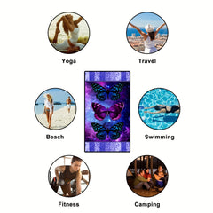 Butterfly Pattern Beach Towel Quick Drying Soft Absorbent