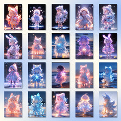 48pcs Raindrop Spirit Cartoon Stickers for Kids Laptop Luggage Notebook Decor