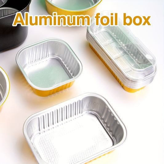 10pcs Aluminum Foil Pans Disposable Foil Food Containers Thickened Tin Foil Pans