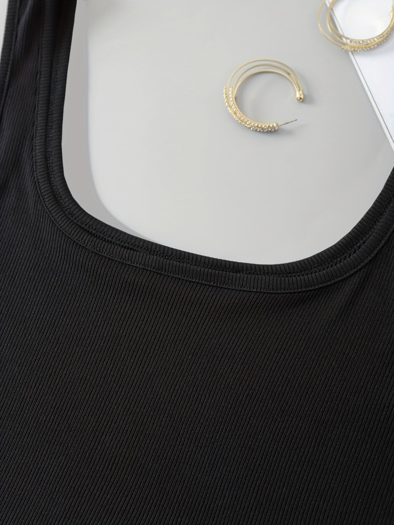 Ribbed Knit Crop Tank Top Sleeveless Skinny Tank Top