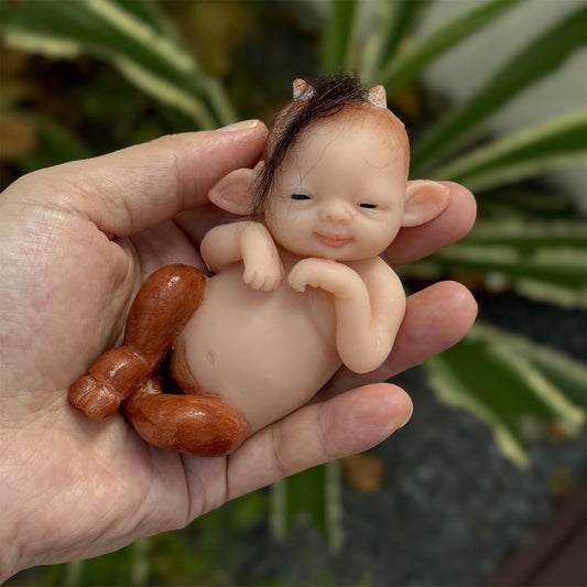 6 Inch Mini Silicone Reborn Doll Hand Painted Skin Washable Soft Touch Body