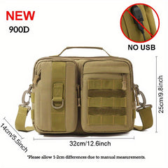 Men's Large Capacity Nylon Chest Bag with Shoulder Straps