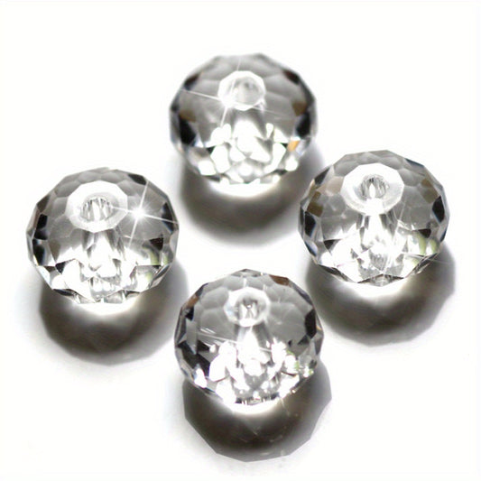 100pcs 6mm Crystal Glass Flat Beads for Jewelry Making