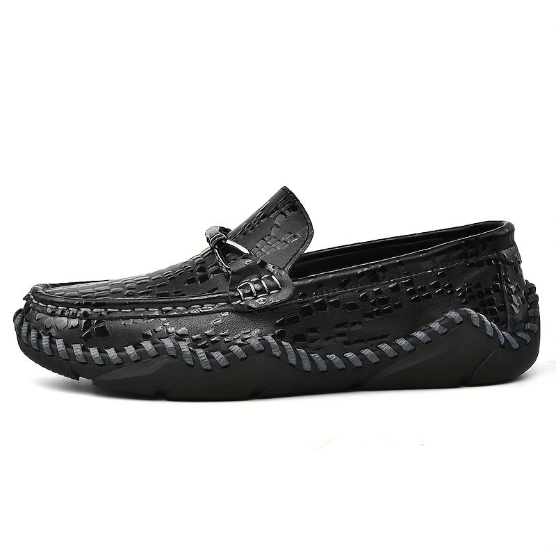 Women's Metal Buckle Flat Loafers Soft Sole Slip-On Shoes