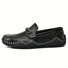 Women's Metal Buckle Flat Loafers Soft Sole Slip-On Shoes