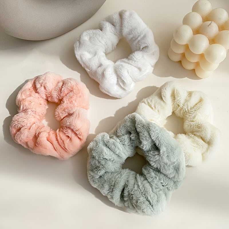 Solid Colors Velvet Scrunchies Soft Hair Ties Ponytail Holders