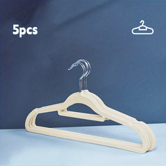 5pcs Translucent Velvet Non-slip Hangers Clothes Storage