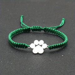 Adjustable Stainless Steel Dog Paw Bracelet for Men