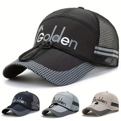 Men's Fishing Hat Mesh Sun Cap Breathable Outdoor Summer Peaked Gauze