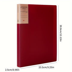 30 Pack A4 Art Portfolio Folder with 40 Pocket Protectors Vintage Red