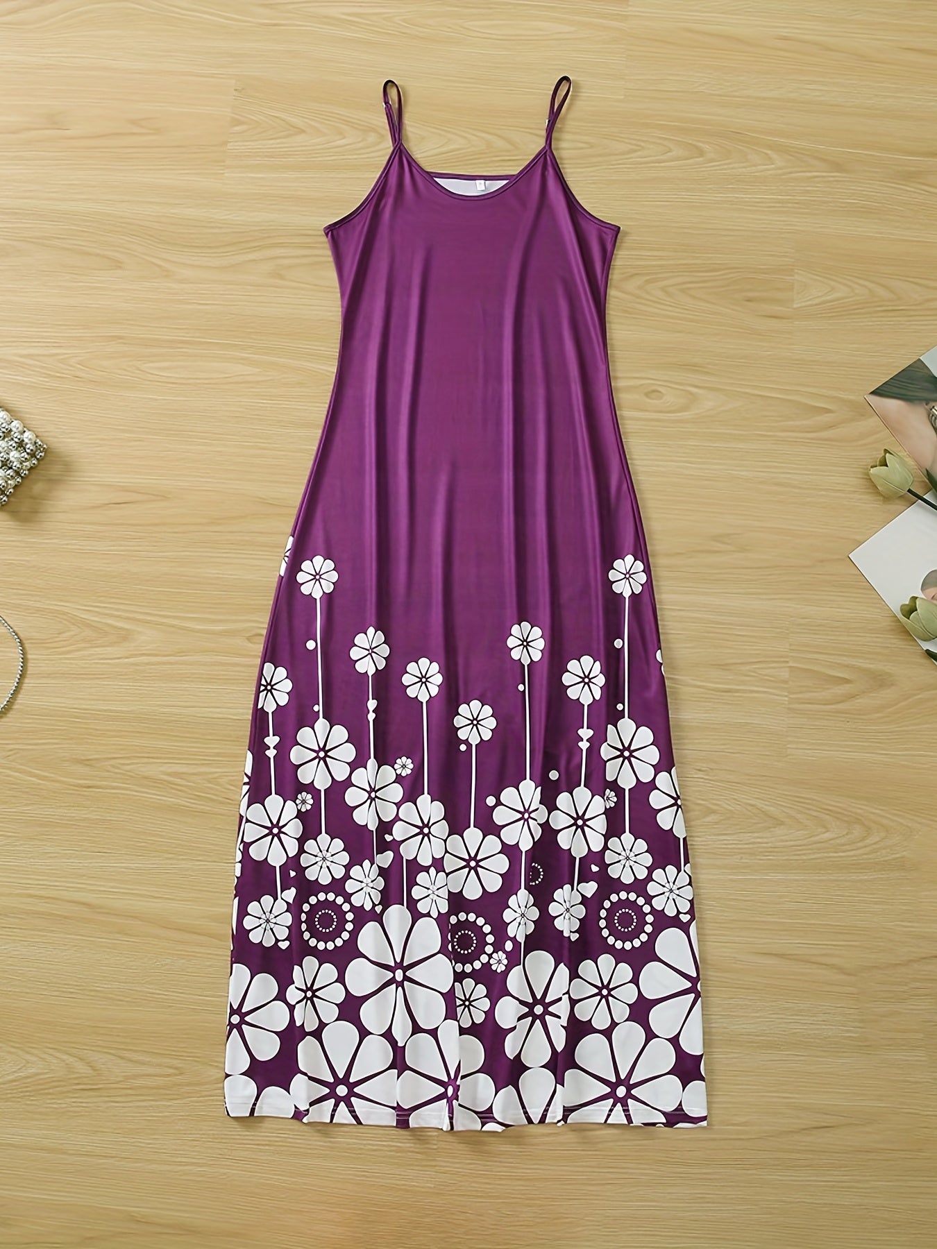 Floral Print Maxi Cami Dress Casual Dress For Summer & Spring