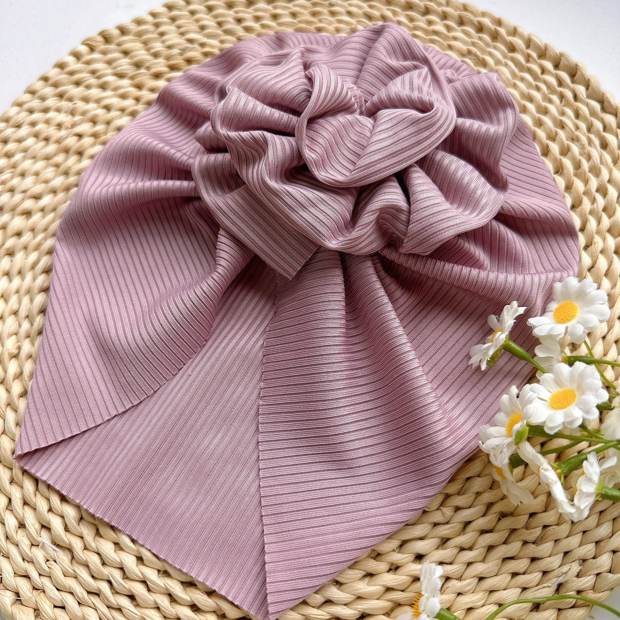 Soft Baby Headband with Big Flower - Newborn Hat