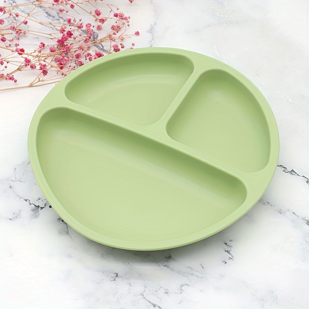 Silicone Kids Plates Baby Suction Bowl Anti Slip & Separate Compartment