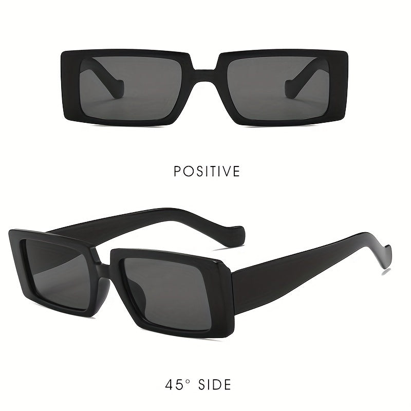 Square Frame Sunglasses Black Polarized Lens UV400