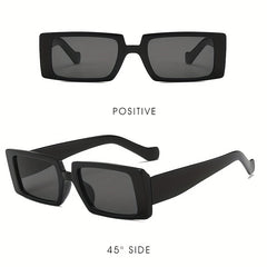 Square Frame Sunglasses Black Polarized Lens UV400