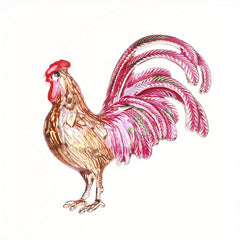 Rooster Brooch Enamel Jewelry Winter Accessories Brooch Pin for Men