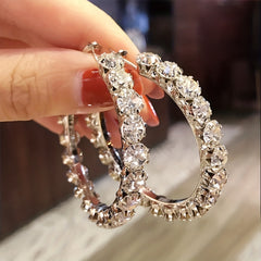 Big Hoop Earrings Oversized Zircon Circle Party Jewelry