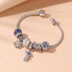 Romantic Starry Sky Bracelet with Faux Diamonds Rhinestone and Moon Astronauts