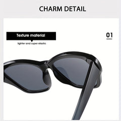 Ombre Lens Sunglasses Vintage Cat Eye Wrap Around Eyewear UV Blocking