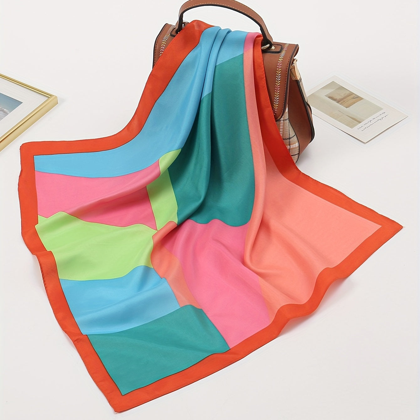 55 Block Bandana Paisley Print Satin Square Scarf Neckerchief Head Wrap Scarves