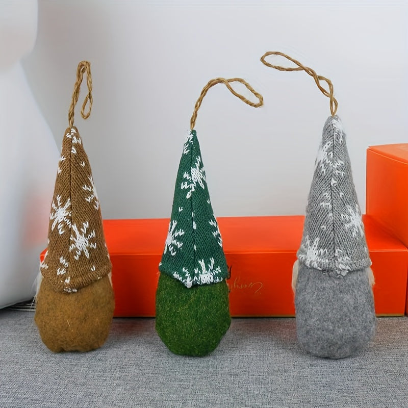 2pcs Christmas Tree Hanging Gnomes Plush Ornaments Santa Elf Decor