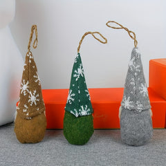 2pcs Christmas Tree Hanging Gnomes Plush Ornaments Santa Elf Decor