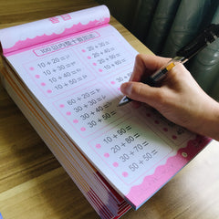 64-Page Math Workbook Addition Subtraction Practice Handwritten