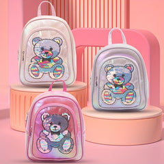 Sequin Bear Backpack For Teens Boys Girls Kindergarten School Bag