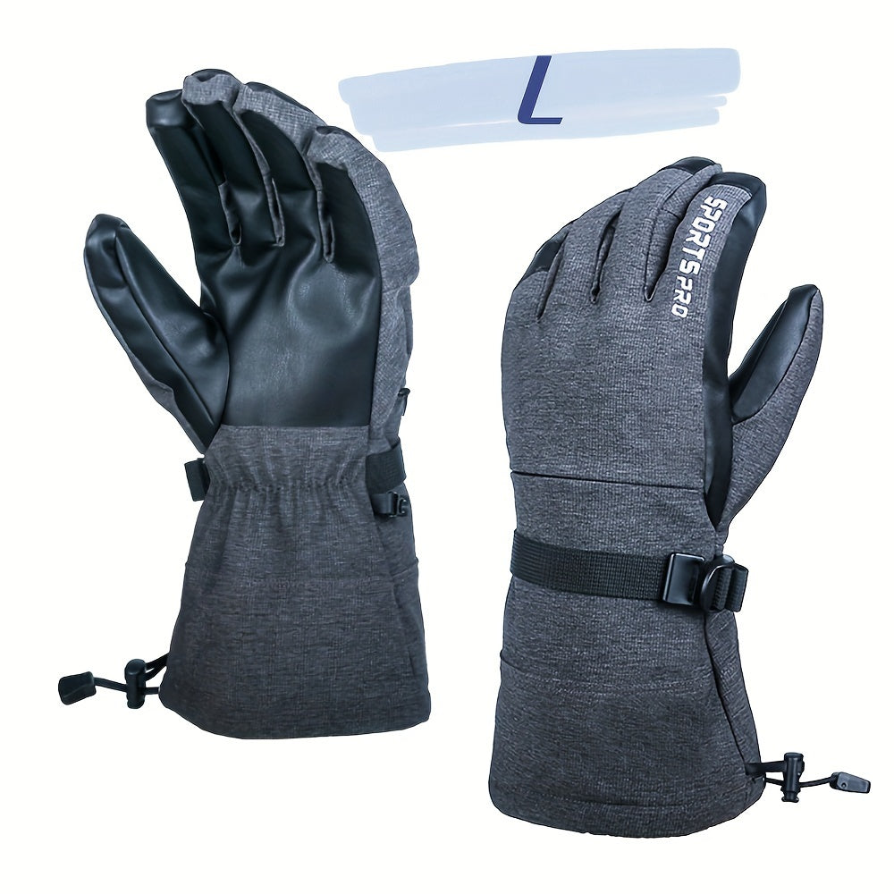 Waterproof Touch Screen Warm Skiing Gloves Unisex Winter with Hidden Pockets