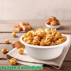10pcs 16 oz Eco Friendly Biodegradable Sugarcane Pulp Bowl - Microwave Safe