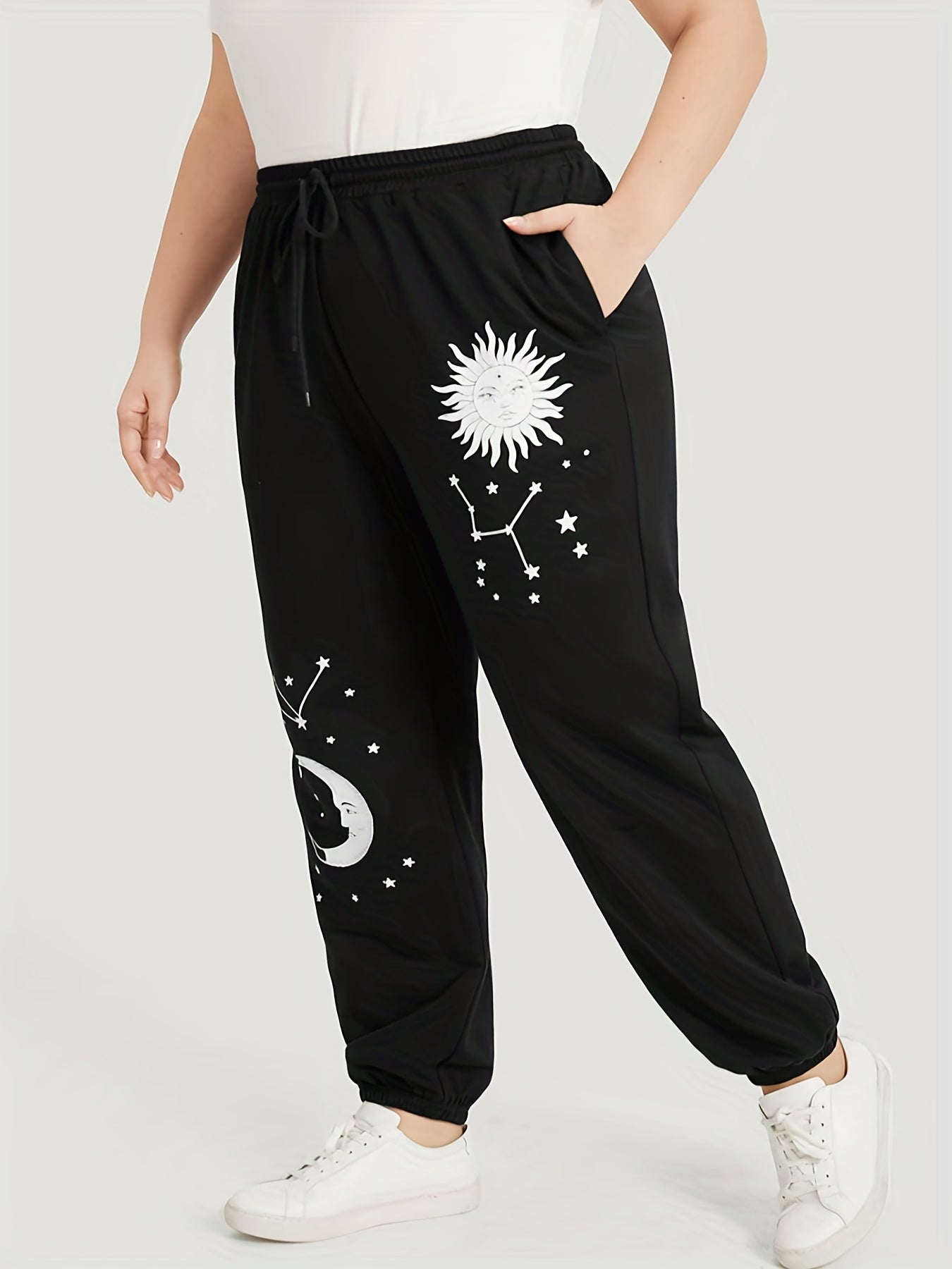  Sun & Moon Print Jogger Running Trousers