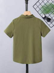 Boys Letter Graphic Print Casual Shirt